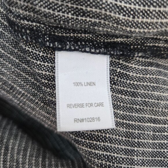 Garnet Hill 100% Linen Striped Drop Waist Dress Size 2 - Picture 6 of 6